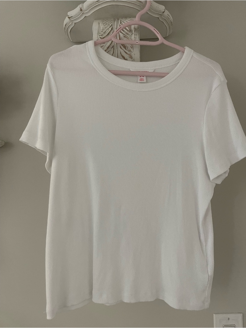 Joe Fresh White Short Sleeve Ribbed Tee